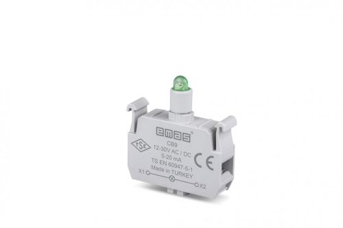 LED Kontaktus Zöld 12-30V DC - IP 12-30V DC - CB9