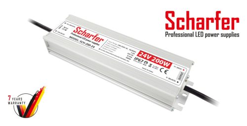 SCH-200-24 LED Tápegység 24V DC / 8,33A, 190-250V AC, 200W, IP67