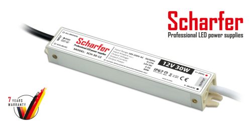 SCH-30-12 LED Tápegység 12V DC / 2,5A, 185-250V AC, 30W, IP67