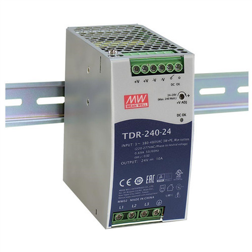 TDR-240-24 Tápegység Sínre szerelhető DC 24V, 10A, 240W, 340-550VAC, 480-780VDC